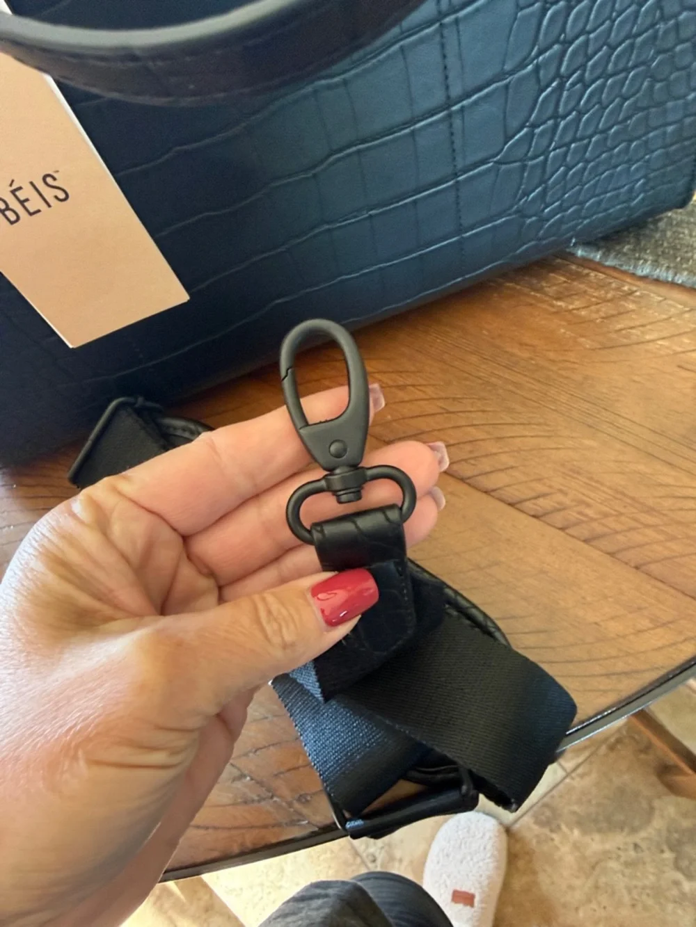 BEIS Black Croc Work Tote - Picture 3 of 10